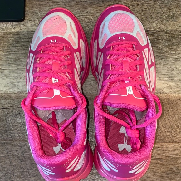 Under Armour Spine Youth Pink & White Running Sneakers Size 6.5Y / Women’s 7.5/8 - Picture 11 of 15